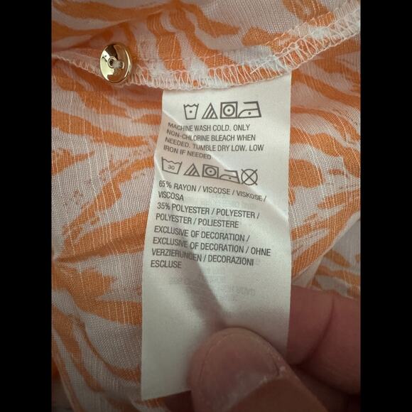 SUSAN GRAVER Passport Top XXS Tangerine Twist Zebra Print Rayon Blend RN81893 - Picture 13 of 14